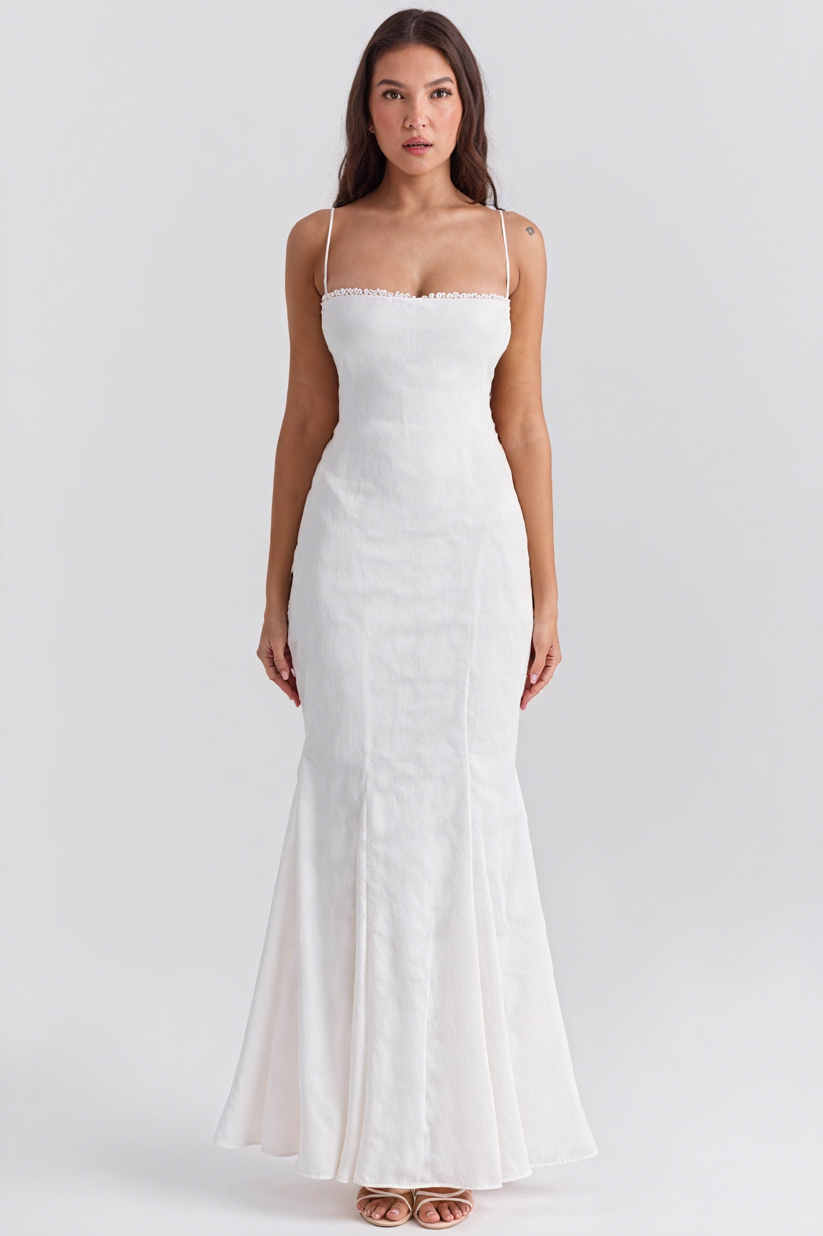 Minimalist Trumpet Gown with Spaghetti Straps