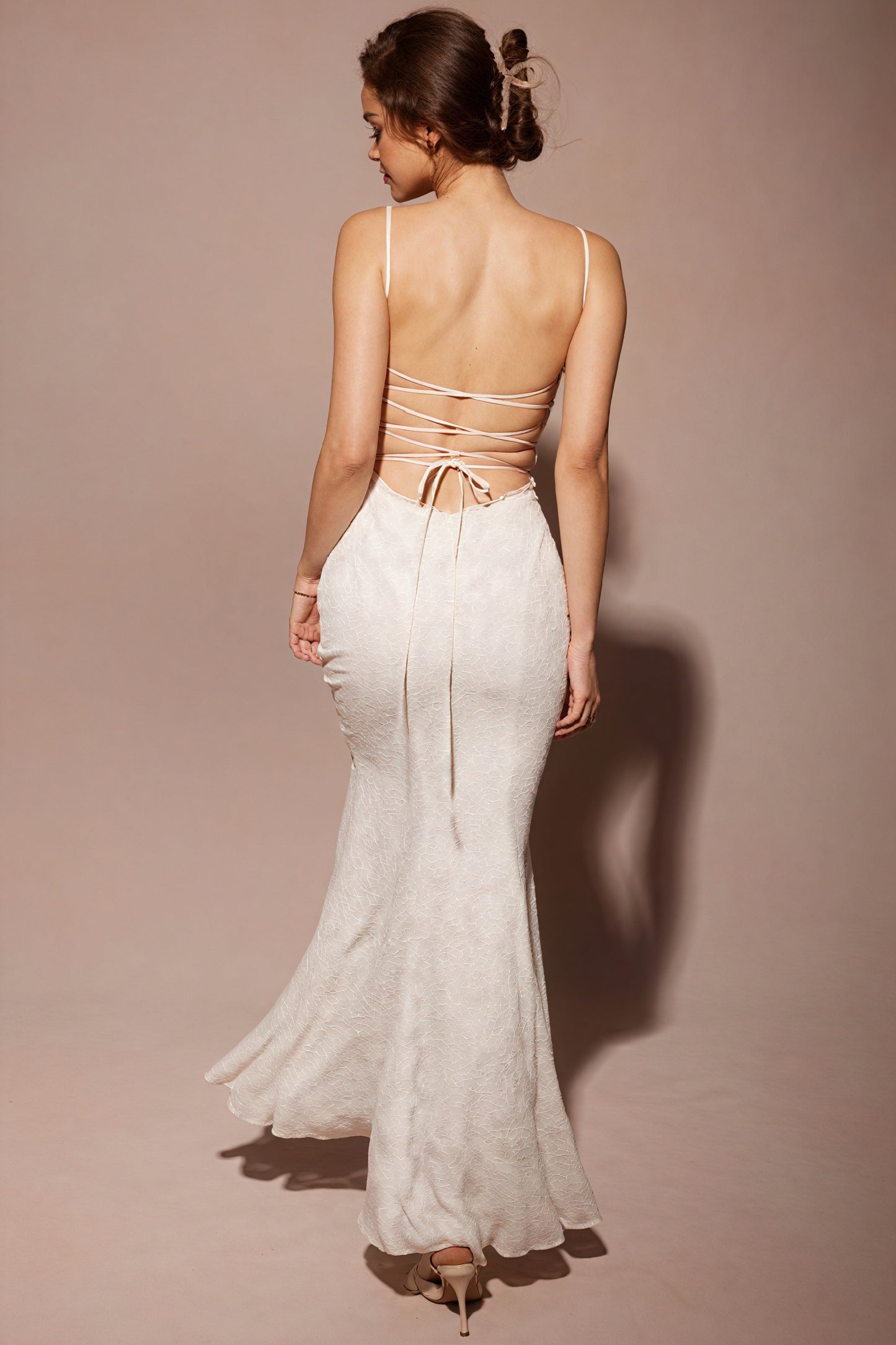 Minimalist Trumpet Gown with Spaghetti Straps