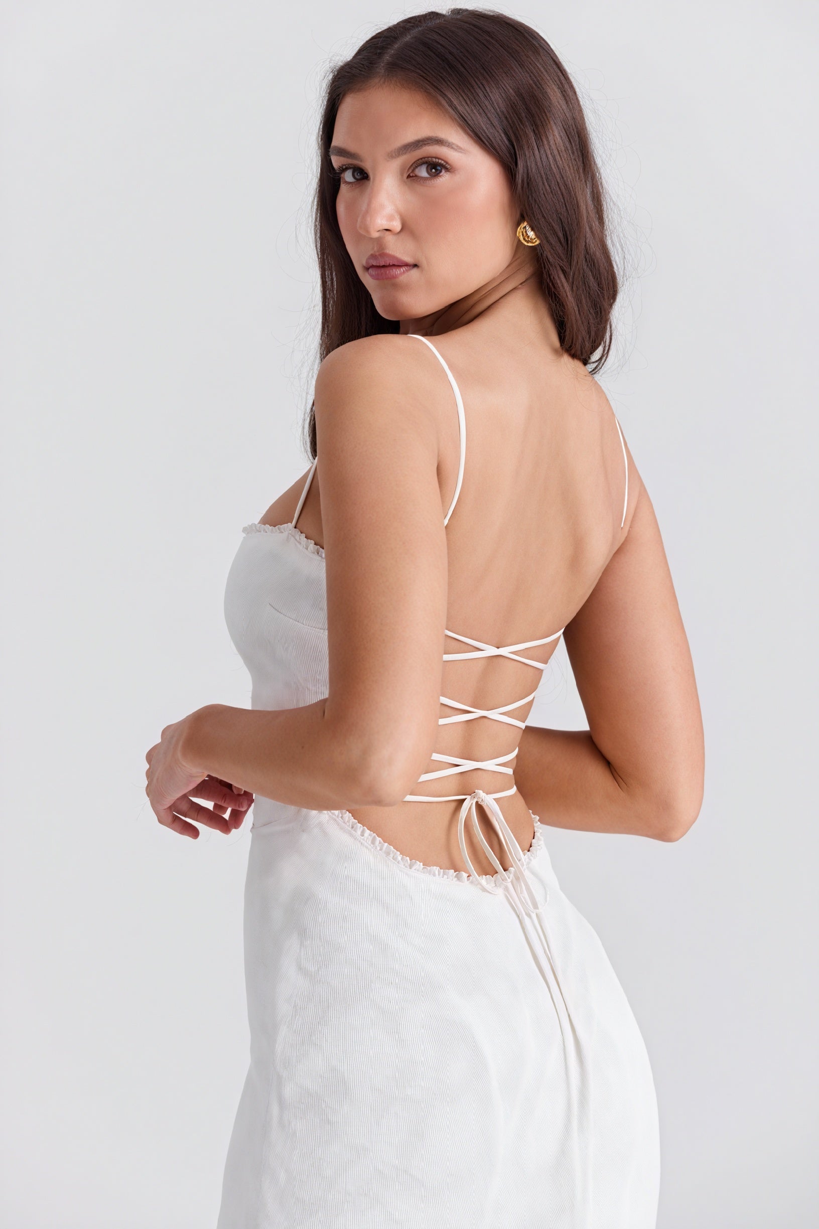 Minimalist Trumpet Gown with Spaghetti Straps