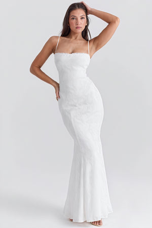 Minimalist Trumpet Gown with Spaghetti Straps