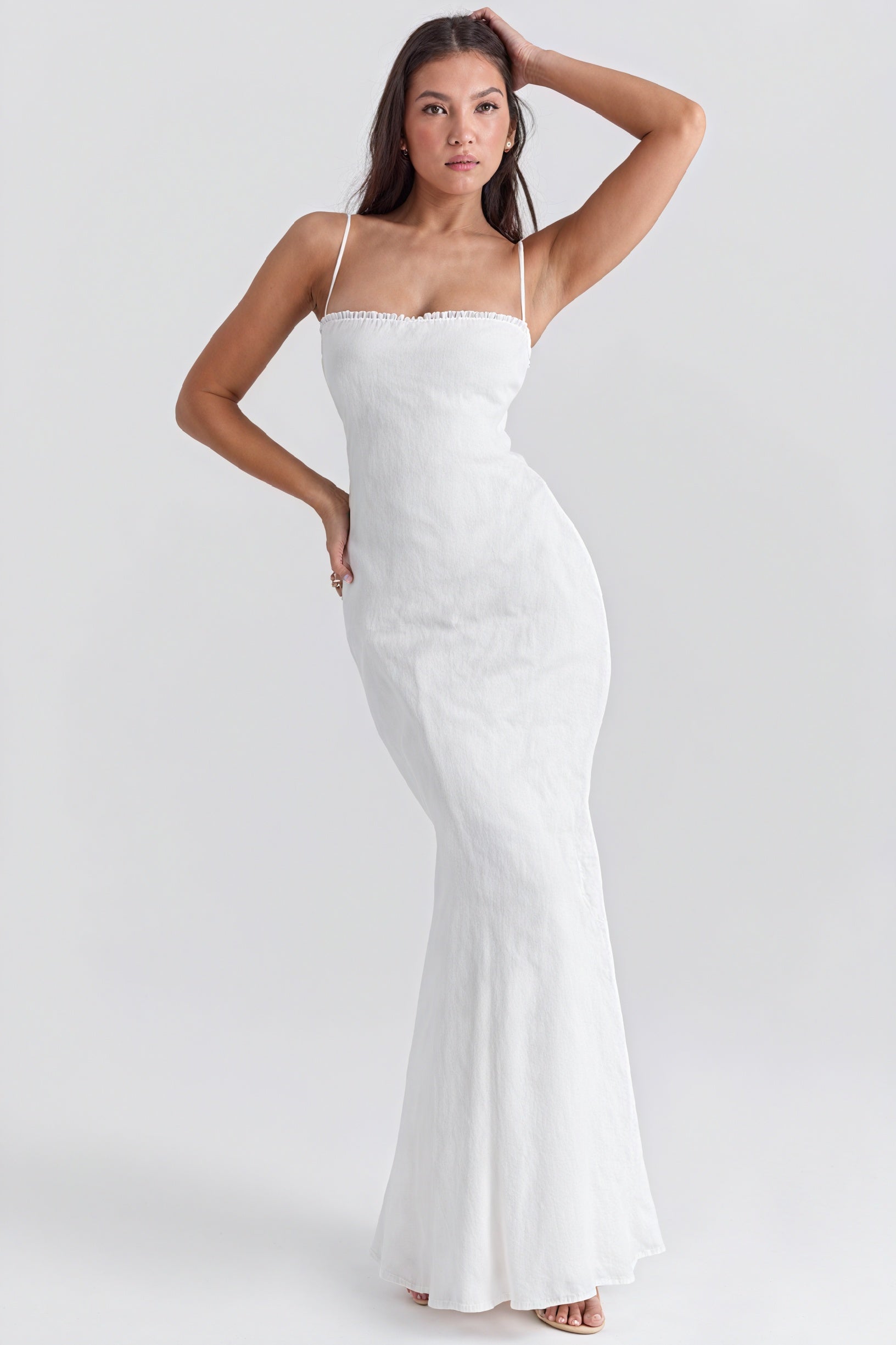 Minimalist Trumpet Gown with Spaghetti Straps