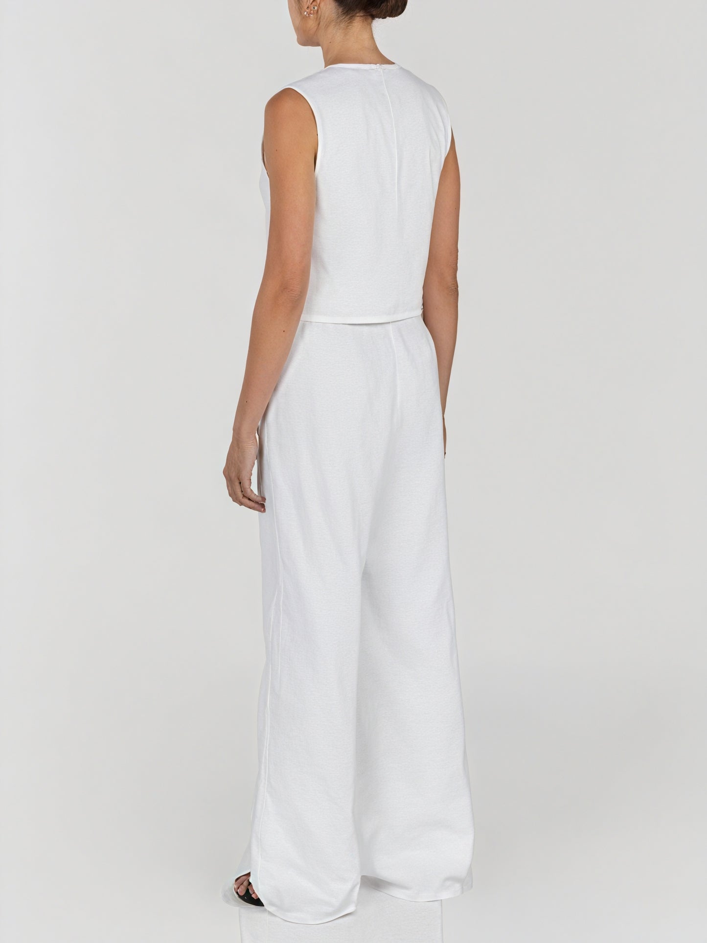 Wide-Leg Two-Piece Set with Sleeveless Vest