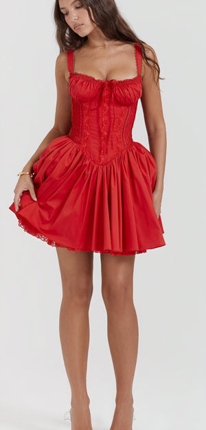 Charming Silhouette Dress with Flared Skirt