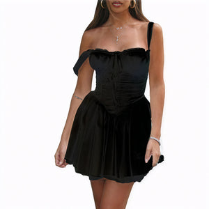 Charming Silhouette Dress with Flared Skirt