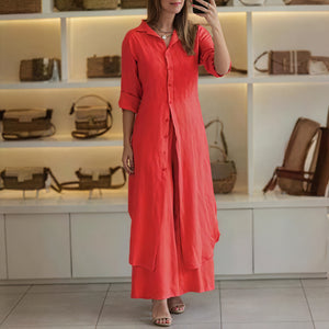 Button-Down Shirt Dress - Flowing Silhouette