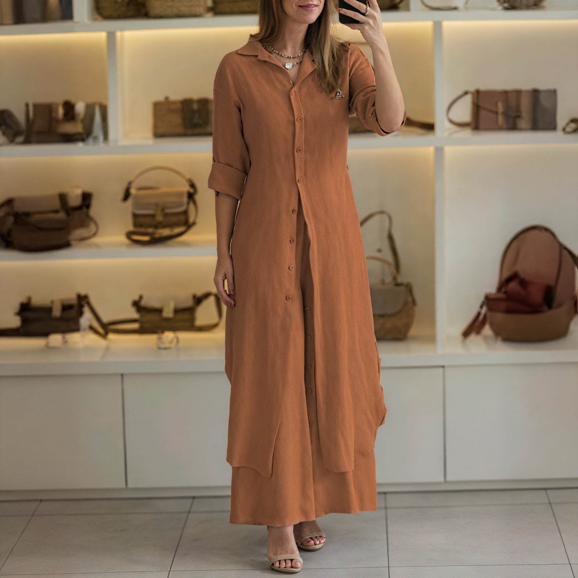 Button-Down Shirt Dress - Flowing Silhouette