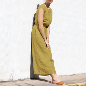 Relaxed Wide-Leg Jumpsuit - Drawstring Waist