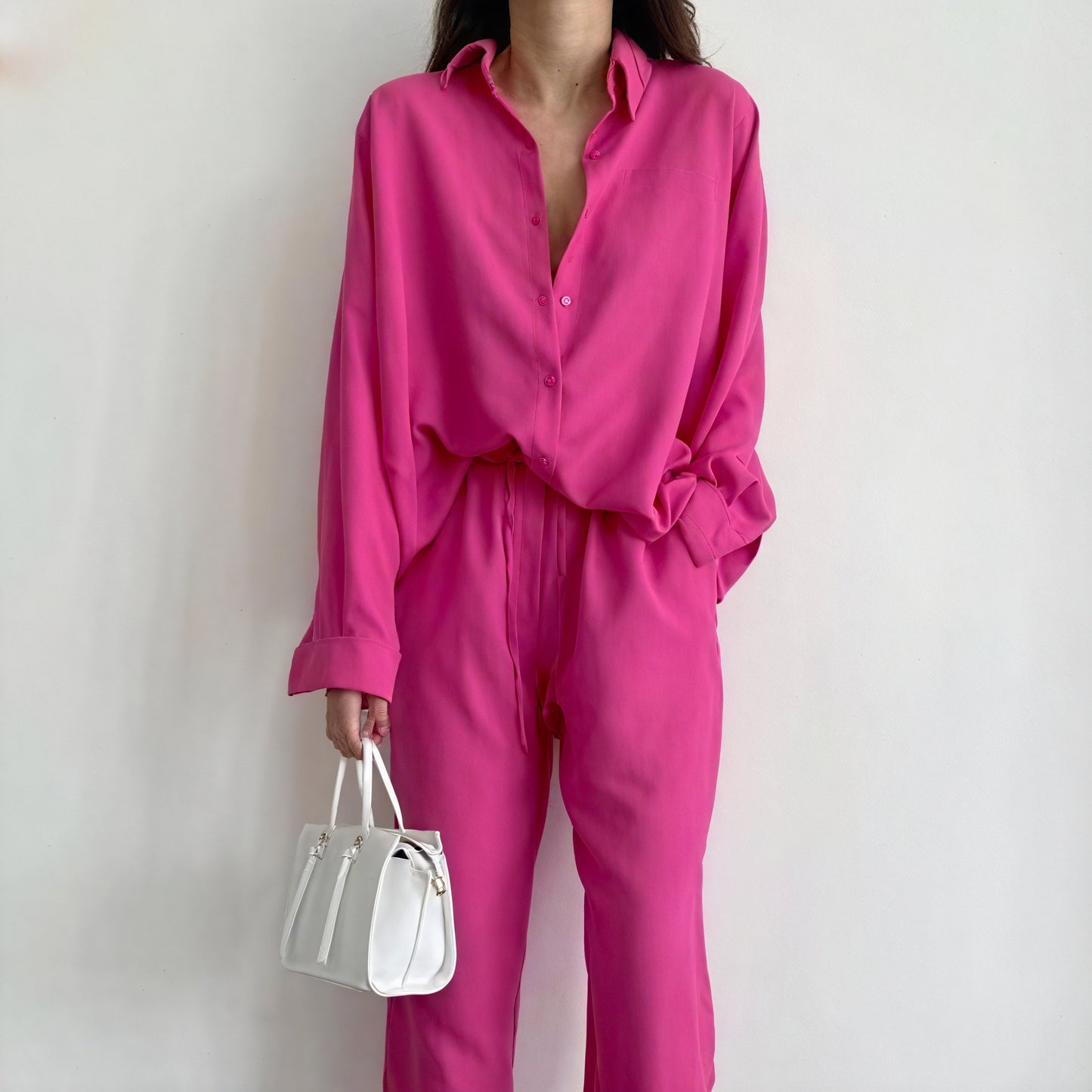 Relaxed Button-Down & Wide-Leg Trousers Set