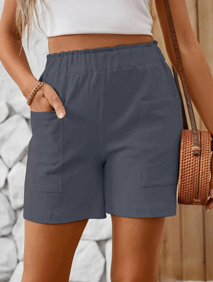 High-Waisted Relaxed Fit Casual Shorts