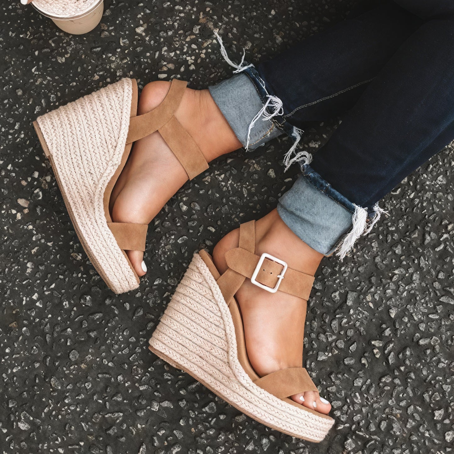 Women's Espadrille Wedge Sandals – Ankle Strap, Open Toe, Summery-82714-cf0aa915-640d-42c1-a481-68dd818c73e4