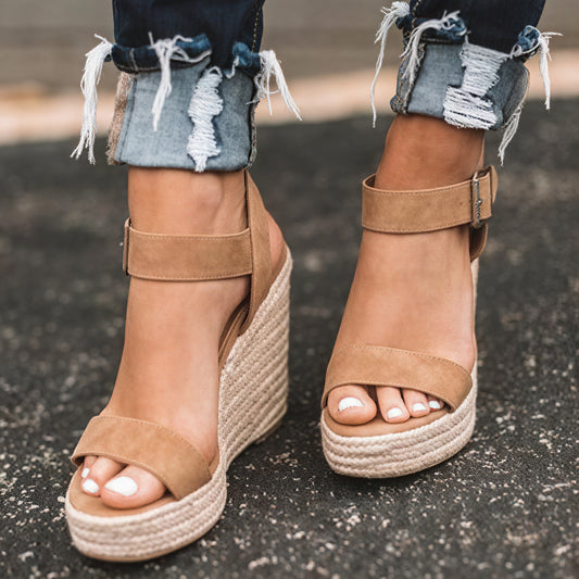 Women's Espadrille Wedge Sandals – Ankle Strap, Open Toe, Summery-82714-68f3783a-b027-4f83-882c-f98cdc7b19d2