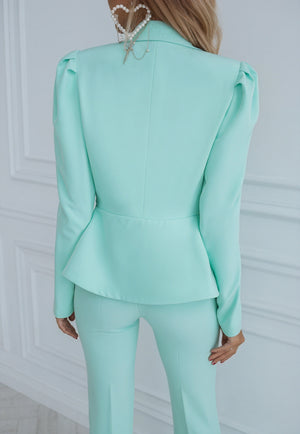 Sophisticated Ensemble: Tailored Blazer & Flared Trousers