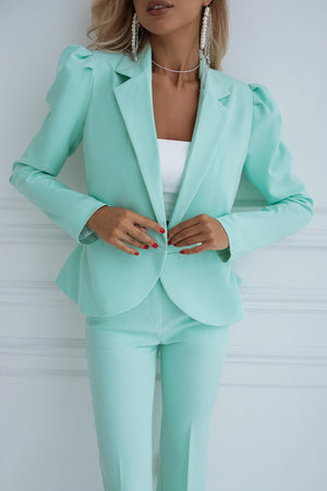 Sophisticated Ensemble: Tailored Blazer & Flared Trousers