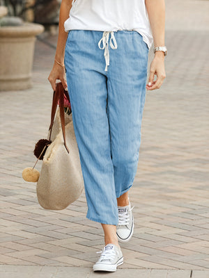 Brianna | Women's Linen Trousers – Comfortable Relaxed Fit – Full Length Casual Pants - Image 2