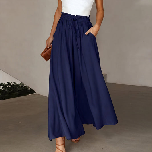 Women's Wide Leg Drawstring Flowy Pants with Side Pockets - Versatile & Comfortable Relaxed Fit-83212-ab10b238-b1be-42b0-a7f4-f2d1b653268b