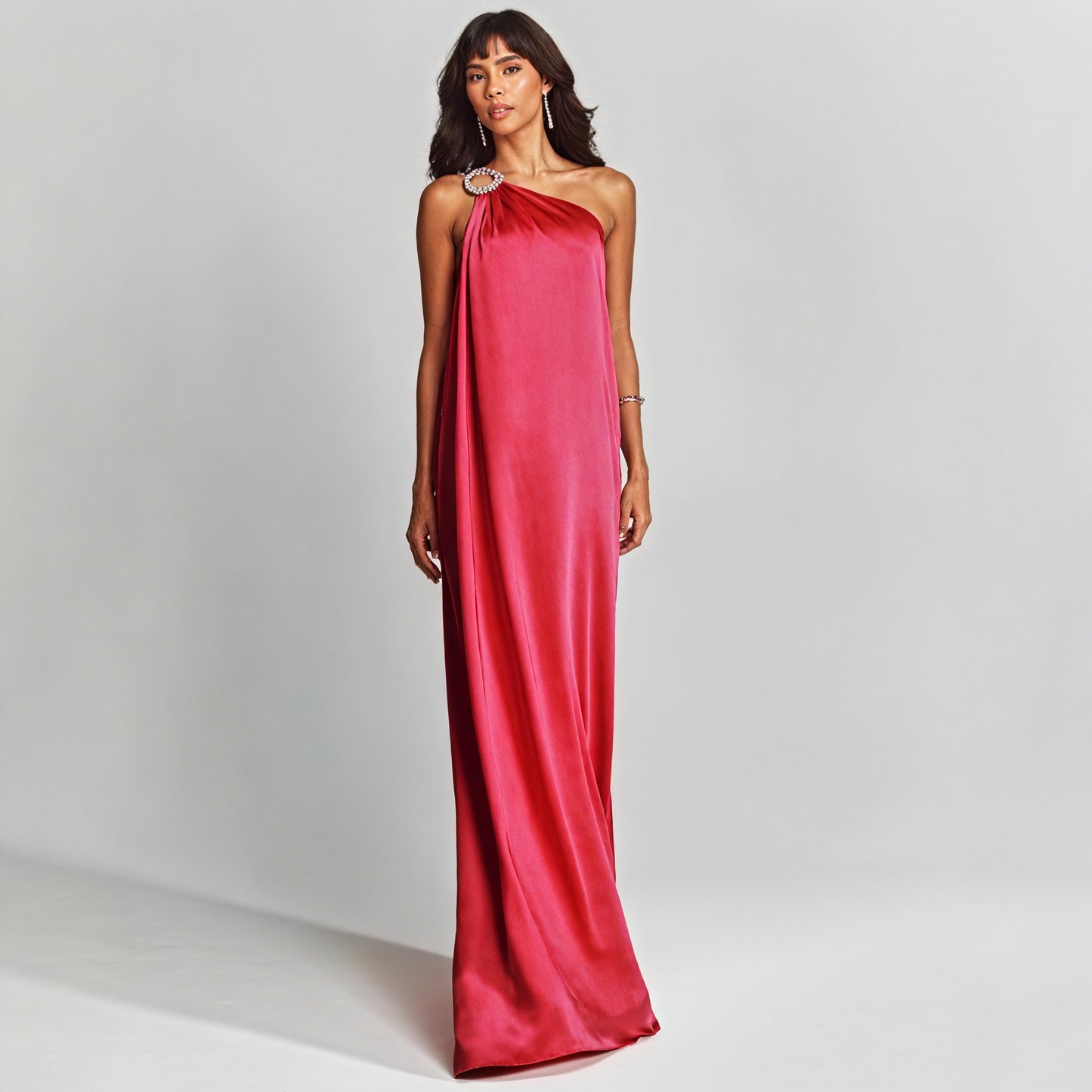 Couture-moda | Elegant Women’s Evening Dress – Satin One-Shoulder Design - Image 2