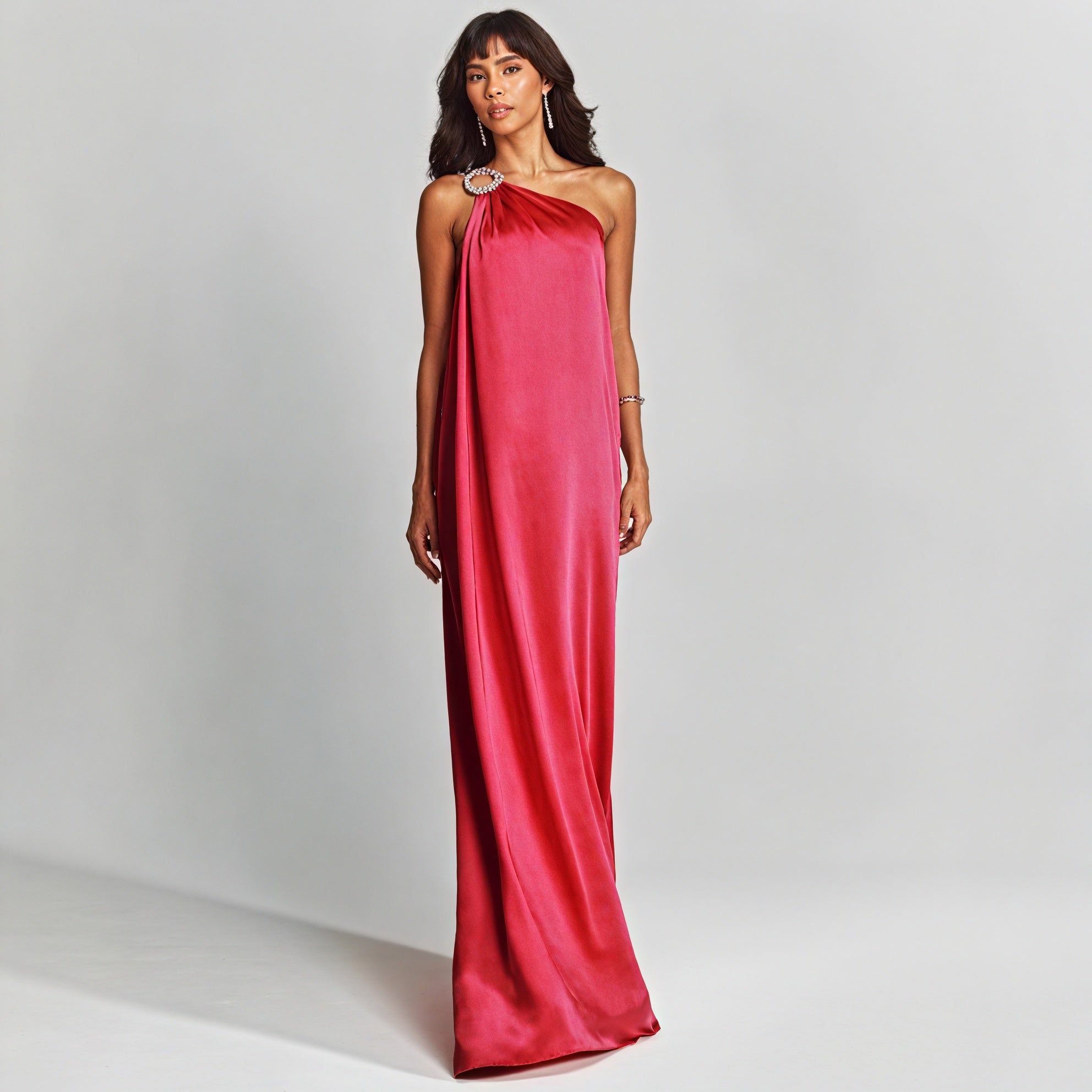Couture-moda | Elegant Women’s Evening Dress – Satin One-Shoulder Design - Image 2