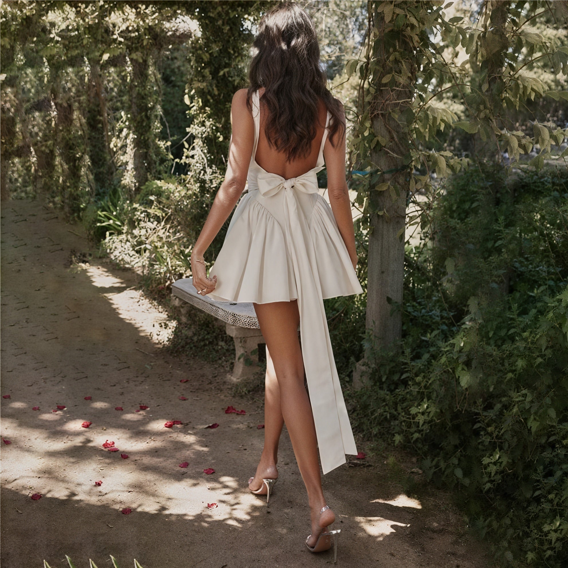 Women's White A-Line Dress – Square Neck, Sleeveless-83234-e75cbafd-4abf-47a3-95b0-6b40ed7b6891