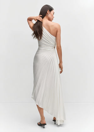 Women's One-Shoulder Pleated Dress – Asymmetrical Hem, Elegant-83236-481aad76-ce7e-4a7e-8191-d9b13c0d8328