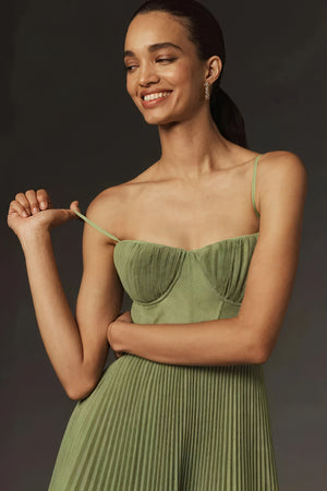 Winnie | Elegant Pleated Fit & Flare Midi Dress - Image 2