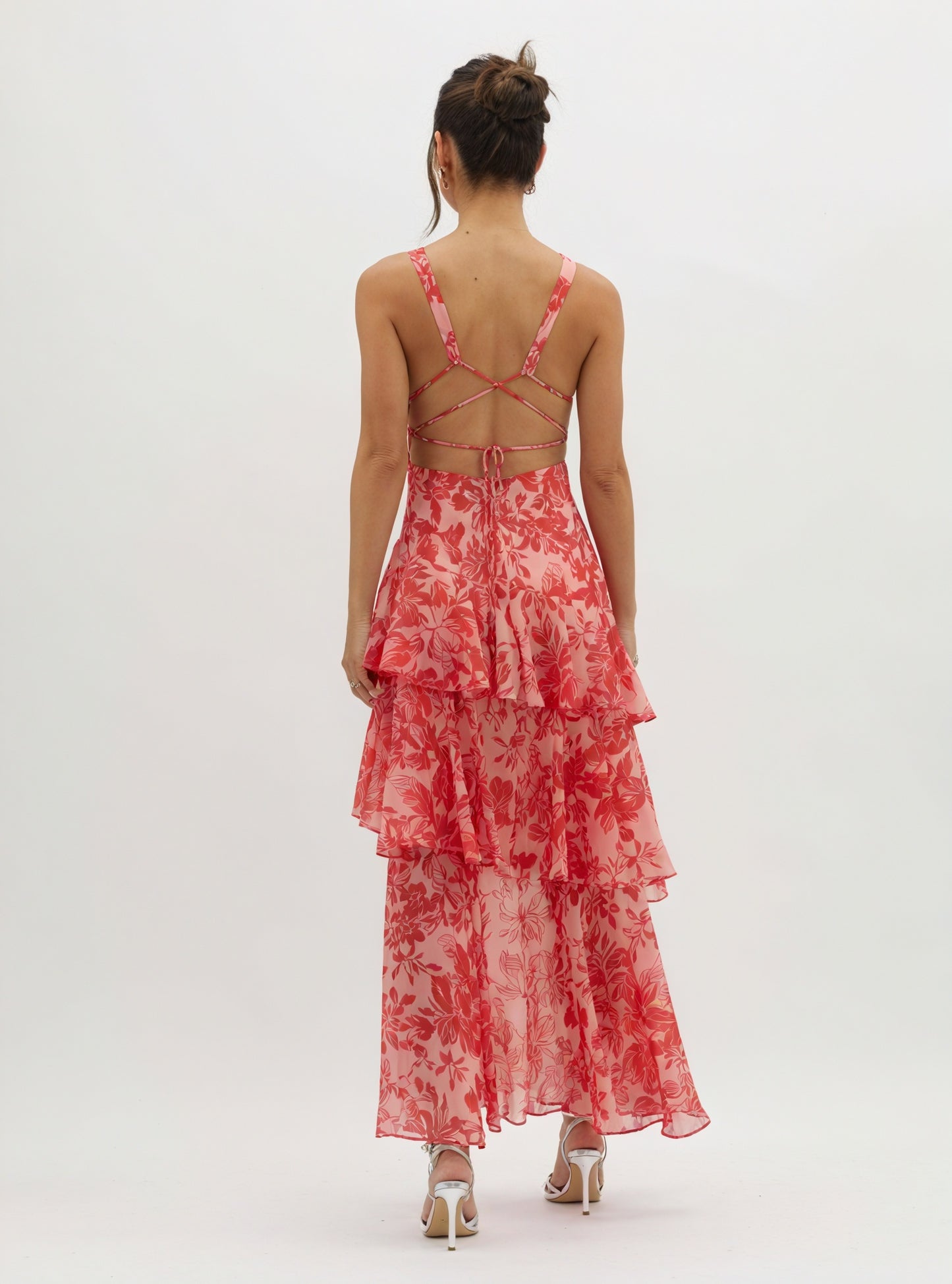 Basicfold Women's Floral Print V-Neck Tiered Maxi Dress-83283-035a6143-8387-4a14-890b-23d942c5dad7