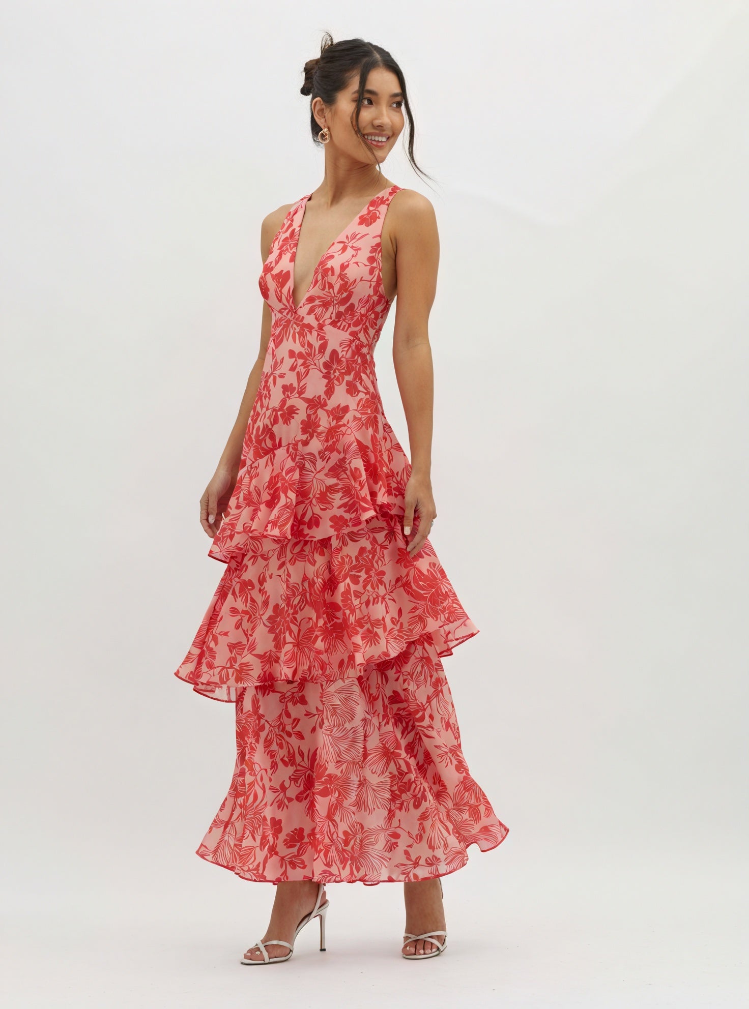Basicfold Women's Floral Print V-Neck Tiered Maxi Dress-83283-d7f6005b-0a98-473c-82f2-09286dbd057d