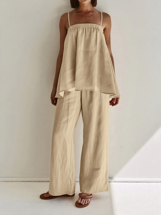 Basicfold Women's Two-Piece Set – Relaxed Fit, Wide-Leg Pants, Thin Straps-83288-7cc123b1-b753-4b18-88a0-38bd86fcaf1c