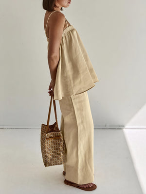 Basicfold Women's Two-Piece Set – Relaxed Fit, Wide-Leg Pants, Thin Straps-83288-df9d0fa4-5c83-45b5-9c0a-69e527f5fd64