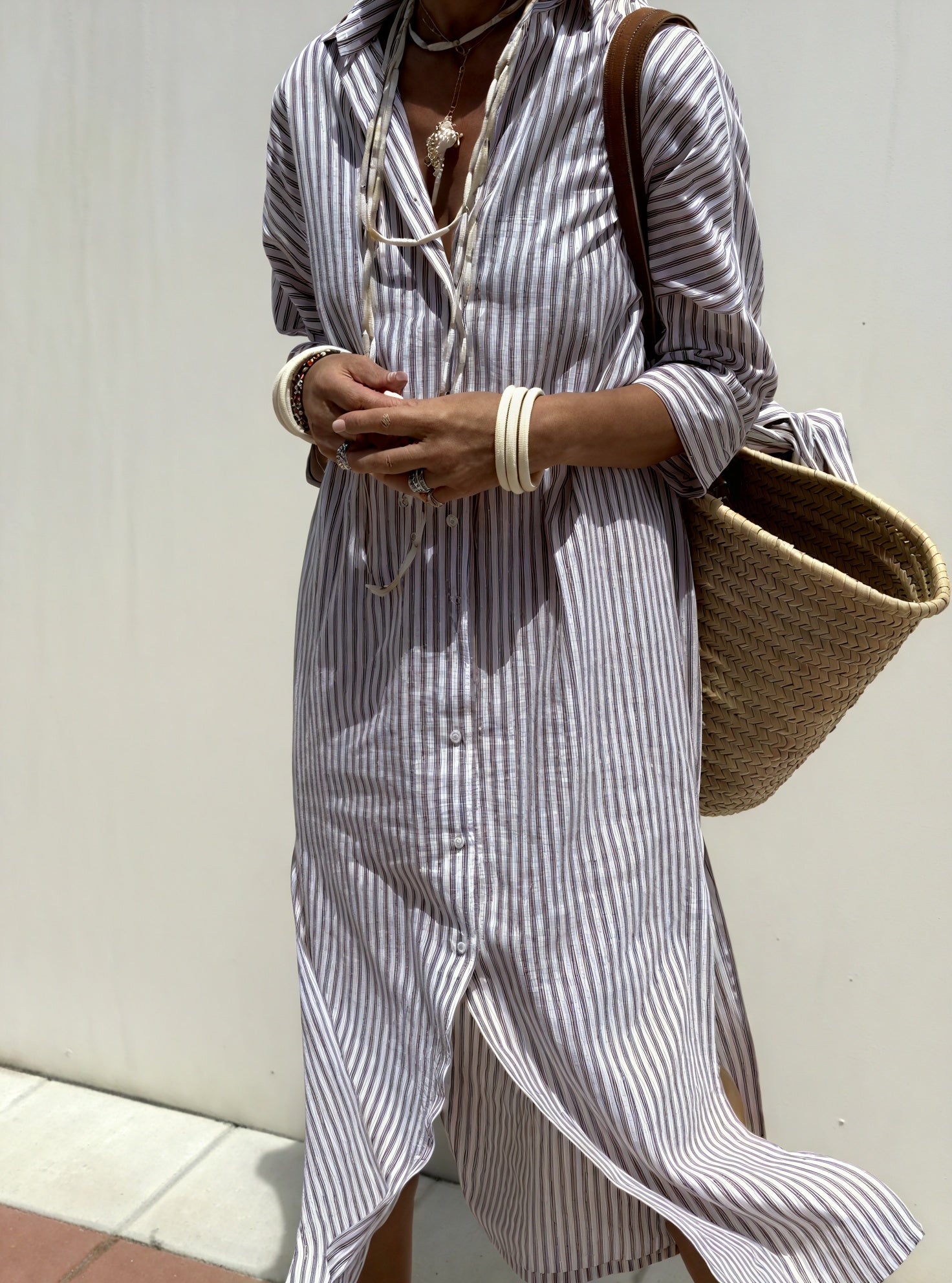 Basicfold Women's Striped Button-Down Long Sleeve Versatile Dress-83289-0eb35809-e1c5-4ff8-8d64-e6bb8aee067c
