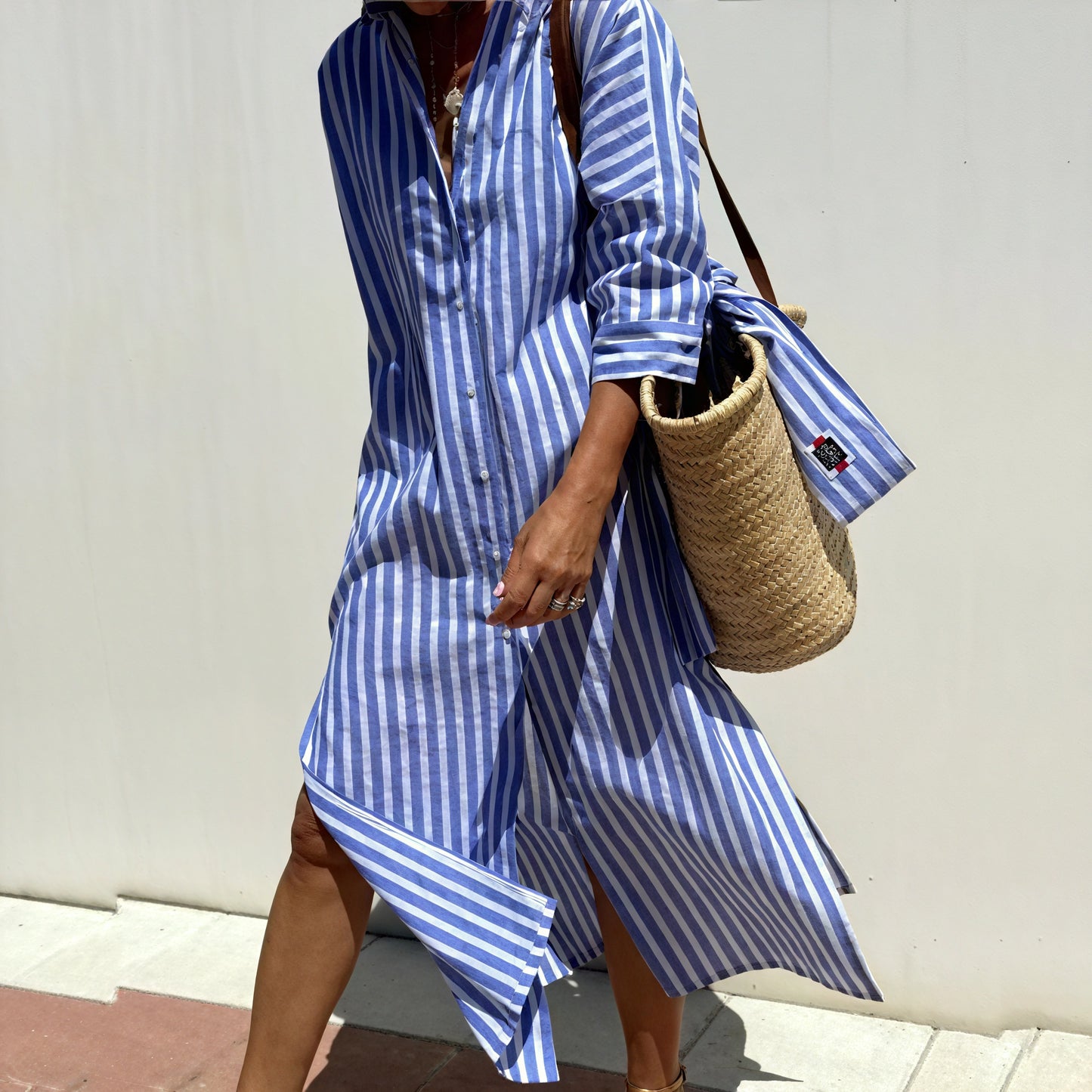Basicfold Women's Striped Button-Down Long Sleeve Versatile Dress-83289-45db1d8f-4480-43ae-8232-269ca3226192