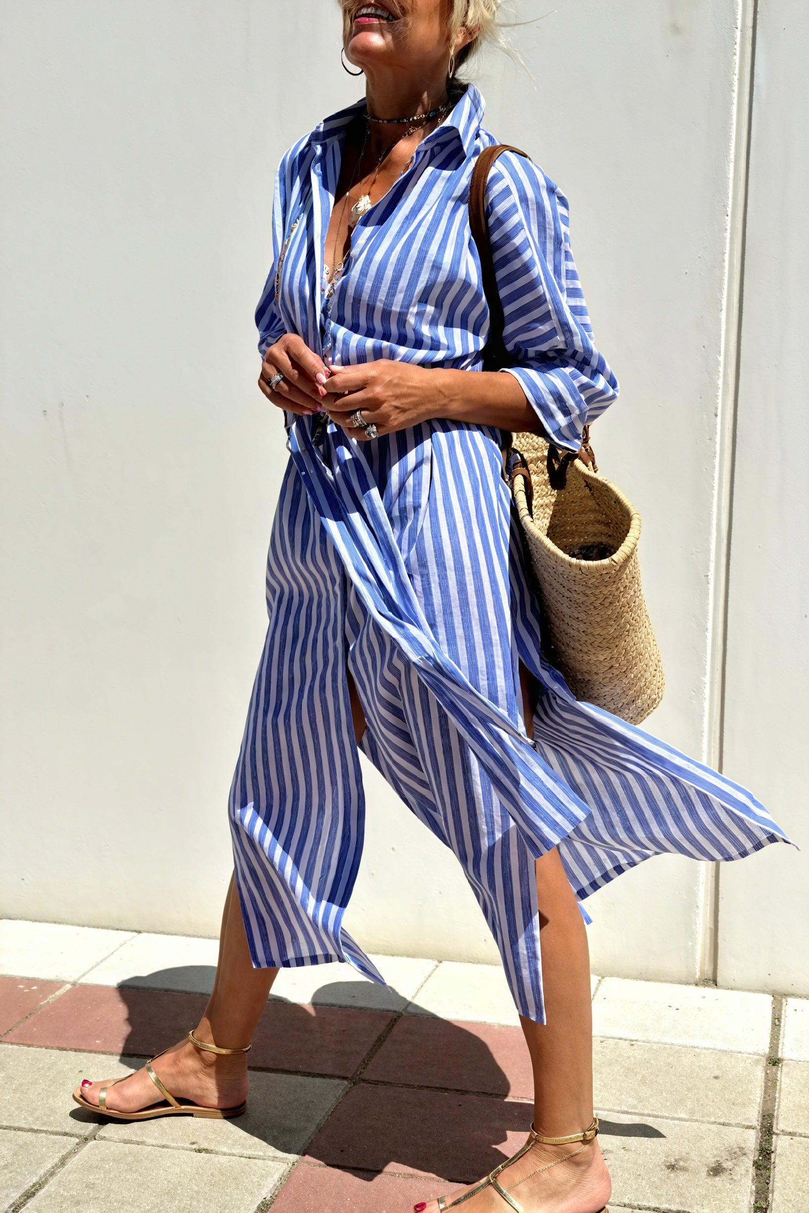 Basicfold Women's Striped Button-Down Long Sleeve Versatile Dress-83289-fc9194e4-0dfa-4896-a26b-ea5784848b93