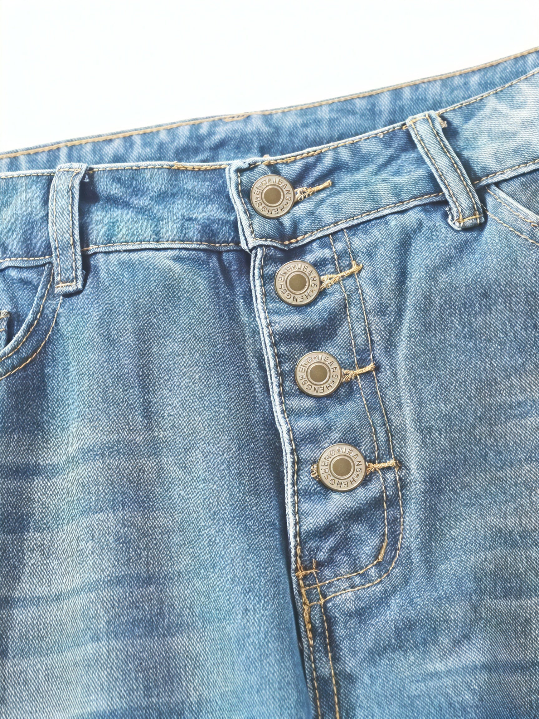 Women's Light Blue Loose Fit Jeans – Cuffed Hem, Button Fly-83359-0a2cbd67-8001-4f29-bb0f-8d7acf748bd6
