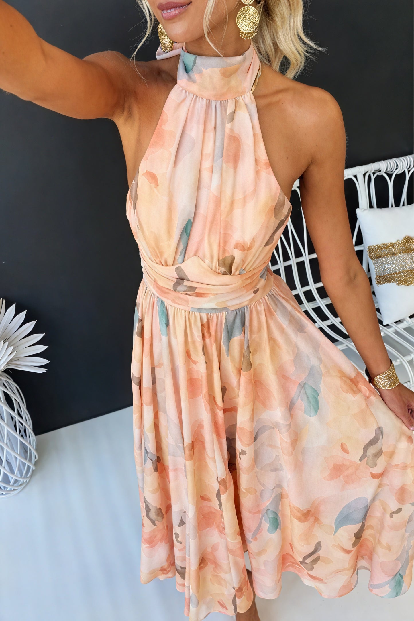 Women's Floral Halter Maxi Dress with Adjustable Waist Tie-83370-e926b698-52ba-412b-b1bd-865b41354762