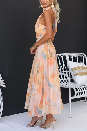 Women's Floral Halter Maxi Dress with Adjustable Waist Tie-83370-d9c1289d-d709-4709-9db5-ed8d780e5a83