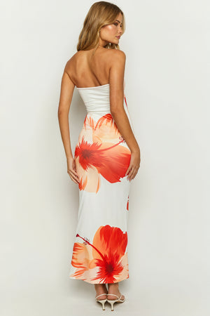 Women's Strapless Floral Maxi Dress – Unique Print, Maxi Length, Basicfold-83497-f79b27dd-82f9-437b-8b4f-a9200268d1b8
