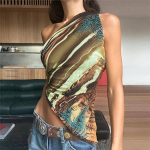 Women's One-Shoulder Printed Asymmetrical Dress, Modern Style-83548-00e135f0-deb0-4a1f-8653-775ab4afc374