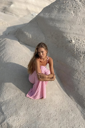 Women's Pink White Striped Two-Piece Set – Strapless Top & Maxi Skirt-83557-0e8a0b9b-930c-4827-9147-ac7e7565f2a8