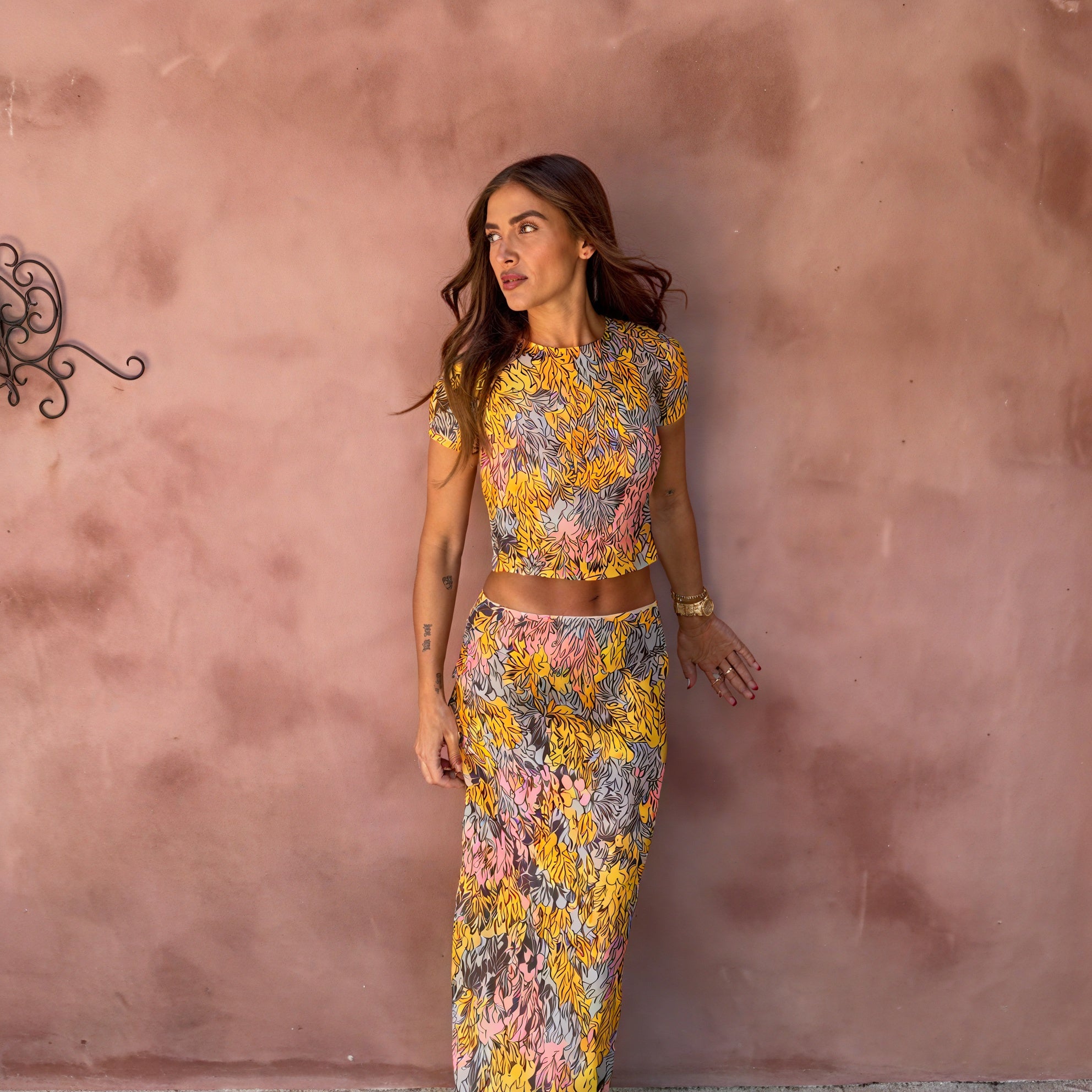 Women's Floral Print Two-Piece Outfit – Crop Top & Maxi Skirt Set-83559-49b90ac5-0c56-401d-98f2-bfe6d6df0840
