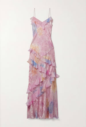 Women's Floral Sleeveless Dress – Ruffle Detailing, Spaghetti Straps, Summer Style-83560-3a5b9b60-9bc7-45fa-a4ef-caae3da8a61a