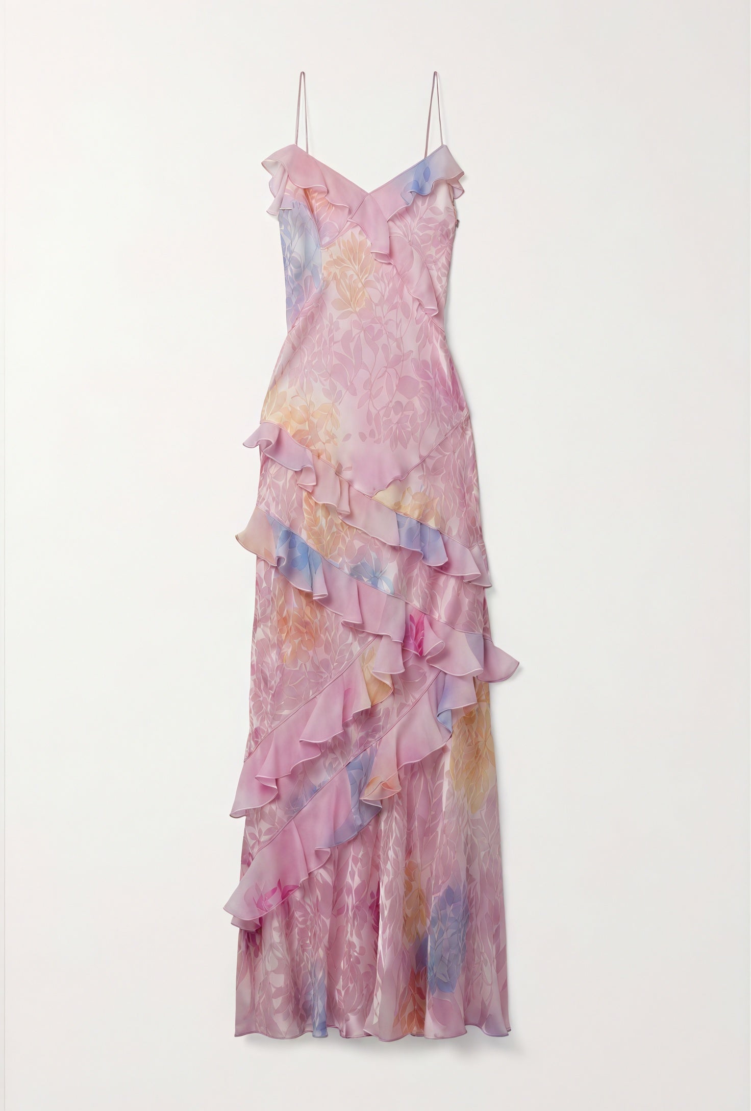 Women's Floral Sleeveless Dress – Ruffle Detailing, Spaghetti Straps, Summer Style-83560-3a5b9b60-9bc7-45fa-a4ef-caae3da8a61a