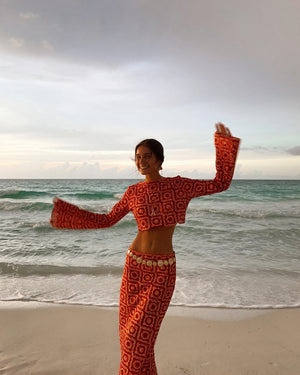 Women's Crochet Two-Piece Outfit – Two-Tone Cropped Top & High-Waisted Bottom Set-83575-5a6383fd-7e8b-49a2-85be-61e2b3c2b7f3