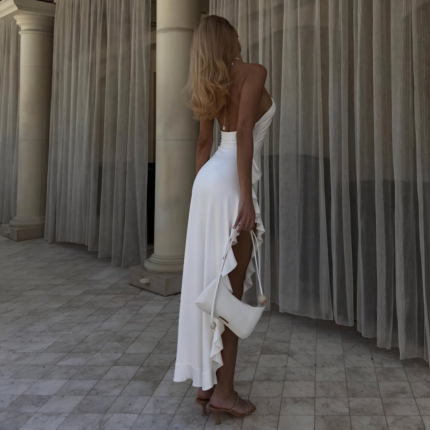 Women's Formal Dress – Asymmetrical Hem, Floral, Sleeveless-83646-63f552d3-3ccf-4ce7-89c5-35a02f1149f6