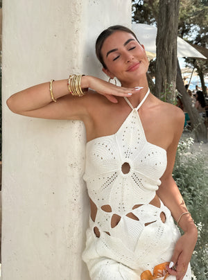 Women's Crochet Halter Dress – Cutout Detail, Breathable, Unique Design-83655-ec31e60d-804c-4e8e-84db-c12bf579a91e