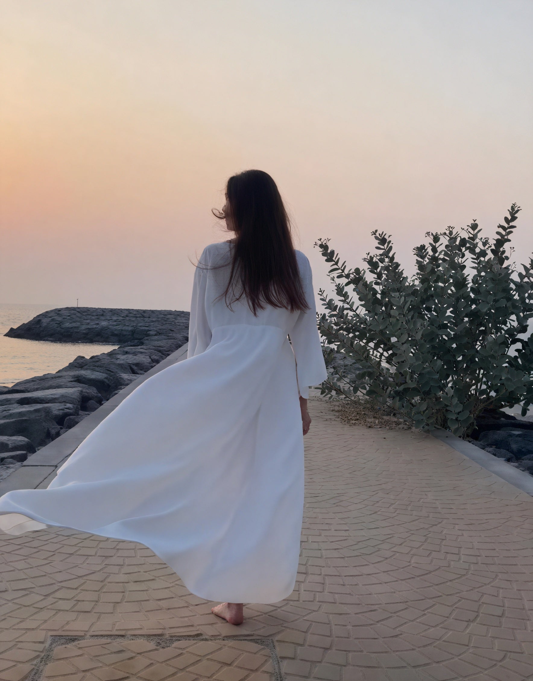 Women's Maxi Dress – Flowing V-Neck, Long Sleeve, Tie Waist-83779-1f5dbc40-b3ea-406d-b698-106ea836417d