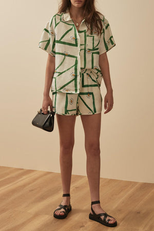 Geometric Print Loungewear Set - Two-Piece
