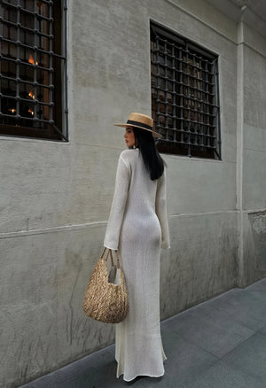 Women's Knit Maxi Dress – Sheer Long Sleeve with Cutout Detail-83803-b138df20-eb5c-4a2d-99ef-767bfc8afb15
