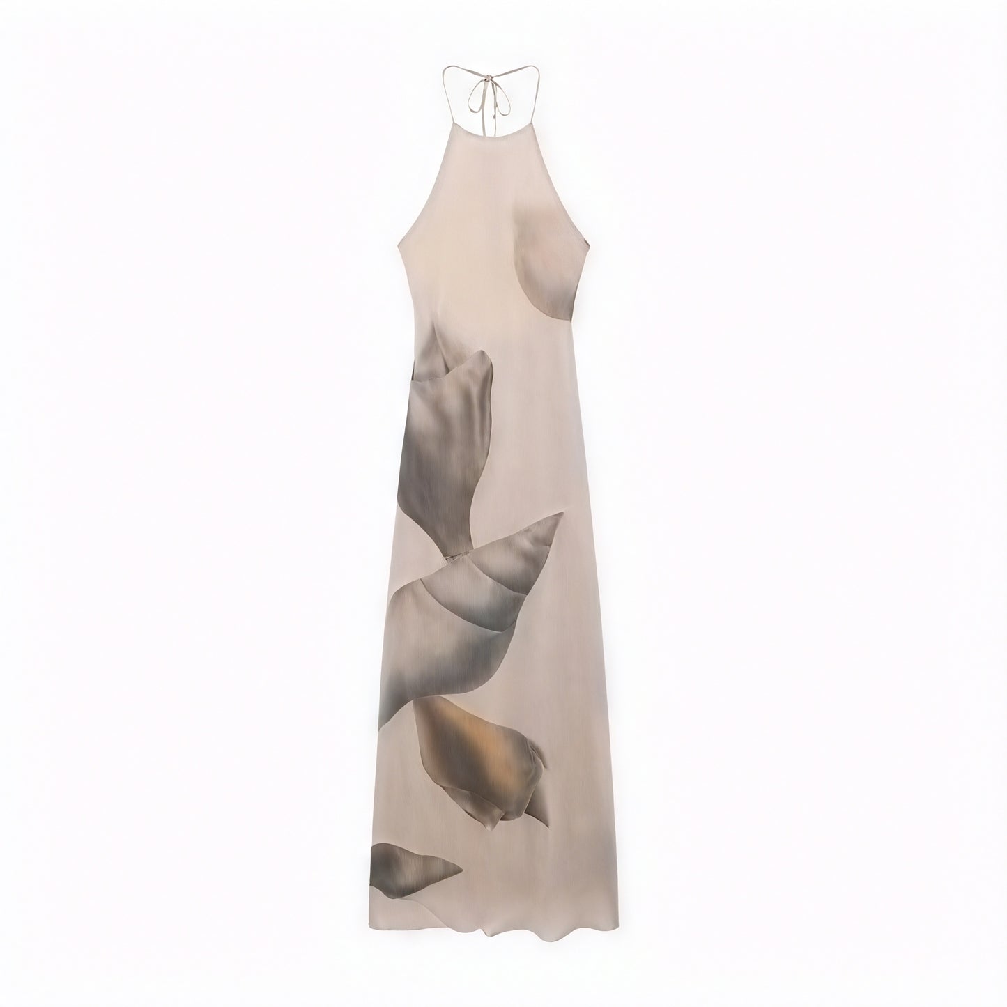 Women's Maxi Dress – Halter Neck, Unique Print, Textured, Floor-Length-83816-c6fd10d8-1d1c-4919-aebf-cd88767b6090