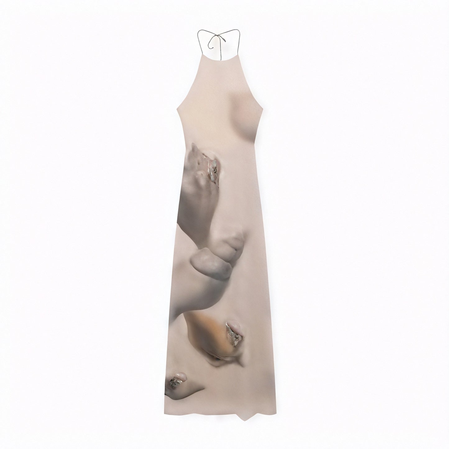 Women's Maxi Dress – Halter Neck, Unique Print, Textured, Floor-Length-83816-2245765d-8d8f-4d4e-a3d0-03e36bb86a75
