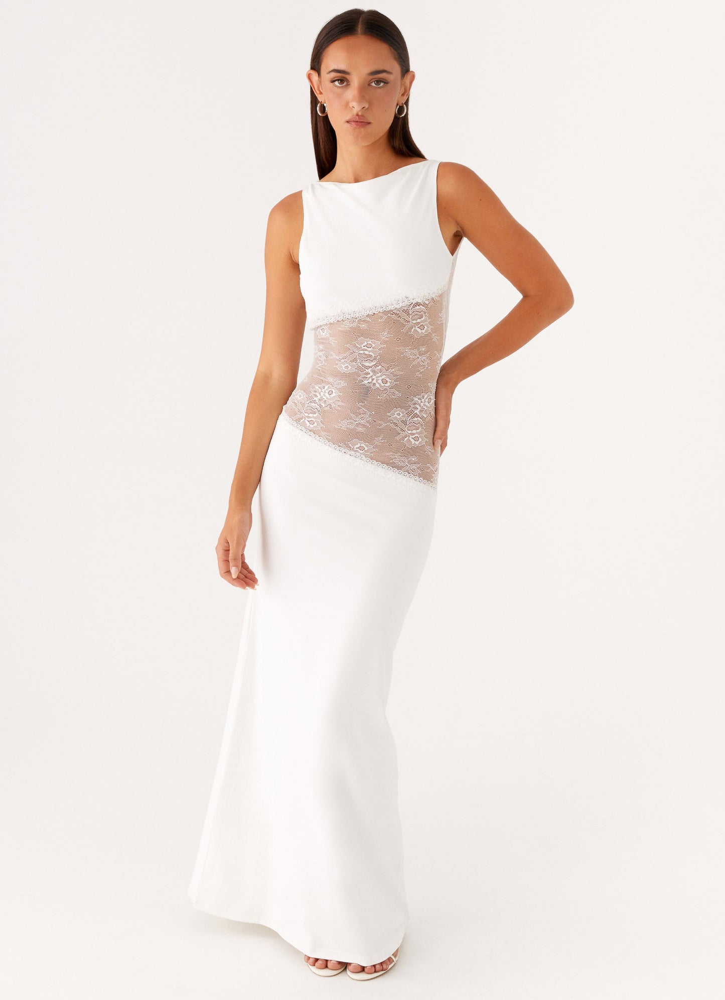 Women's Sleeveless Maxi Dress – Elegant Lace Panel Design, Formal Evening Gown-83478-864033e5-91e2-4f28-a4c7-c1ef94af57b8