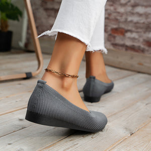 Knit Ballet Flats - Cushioned Comfort, Lightweight